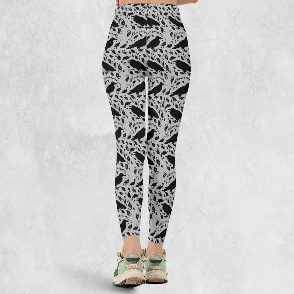 Nevermore The Raven Edgar Allan Poe Pattern Legging - 3