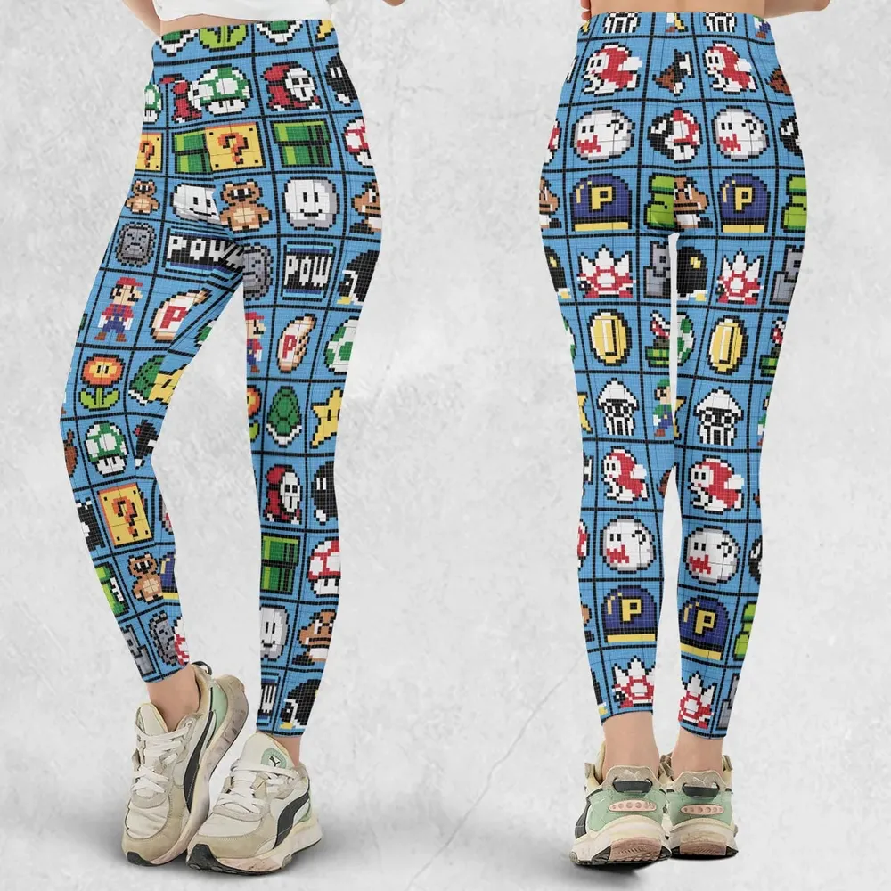 Mario Pixel Super Mario Pattern Legging - 1