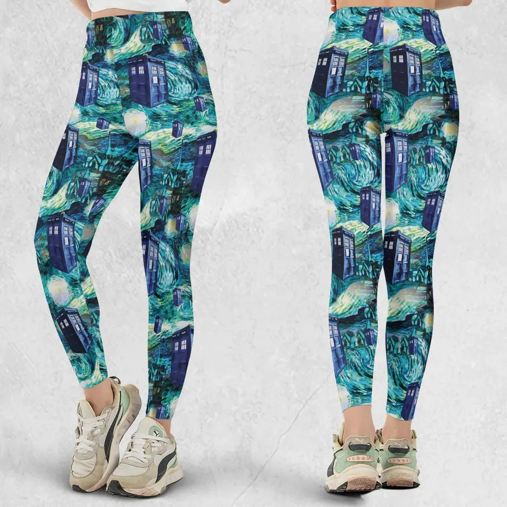 Tardis Starry Night Doctor Who Legging - 1
