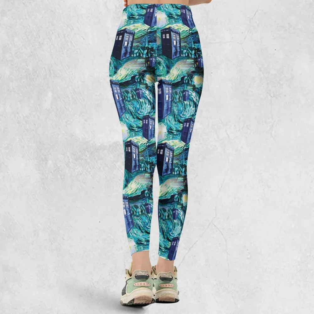 Tardis Starry Night Doctor Who Legging - 3