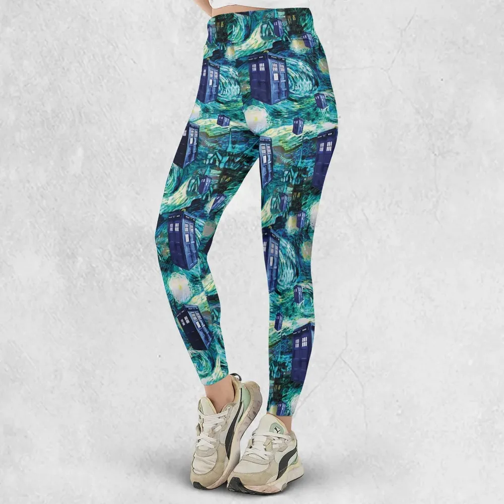 Tardis Starry Night Doctor Who Legging - 2