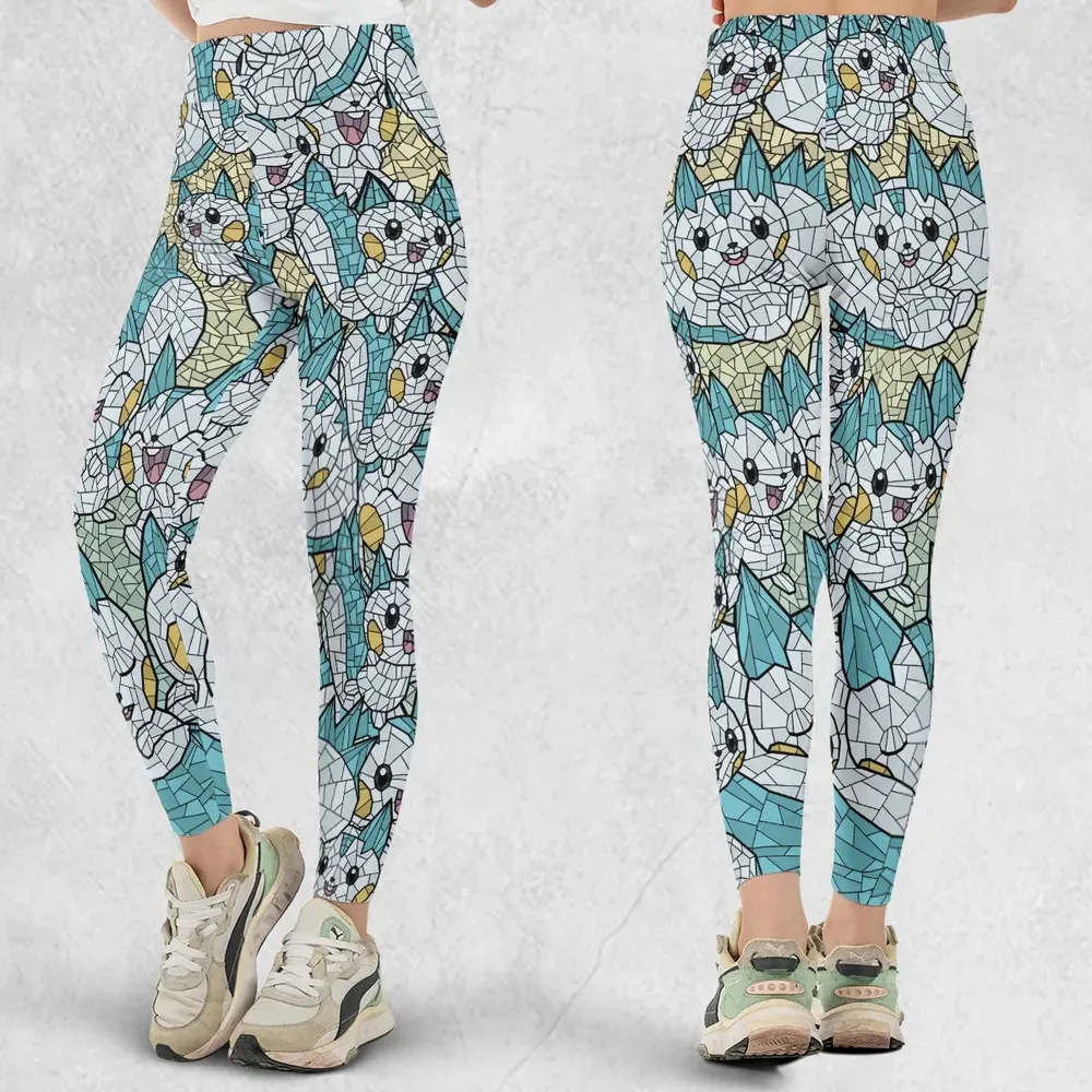 Pachirisu Stained Glass Pokemon Legging - 1