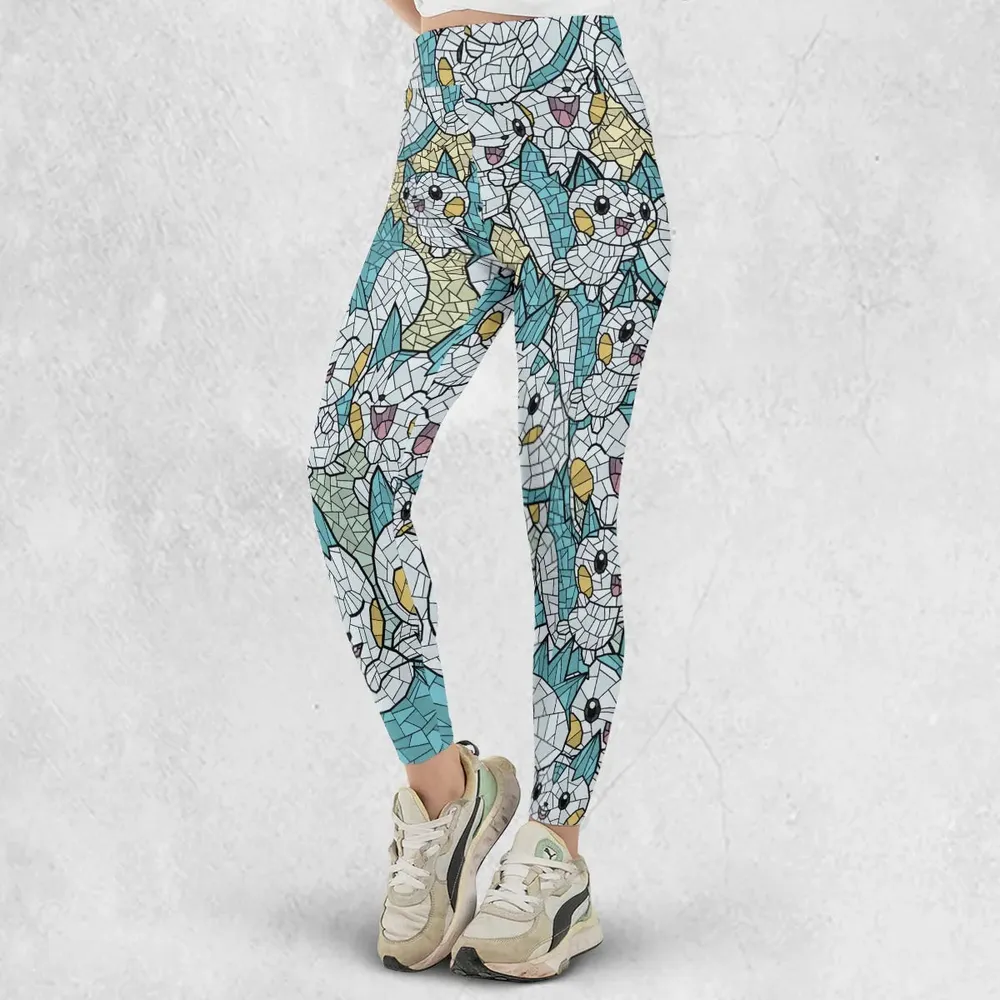 Pachirisu Stained Glass Pokemon Legging - 2
