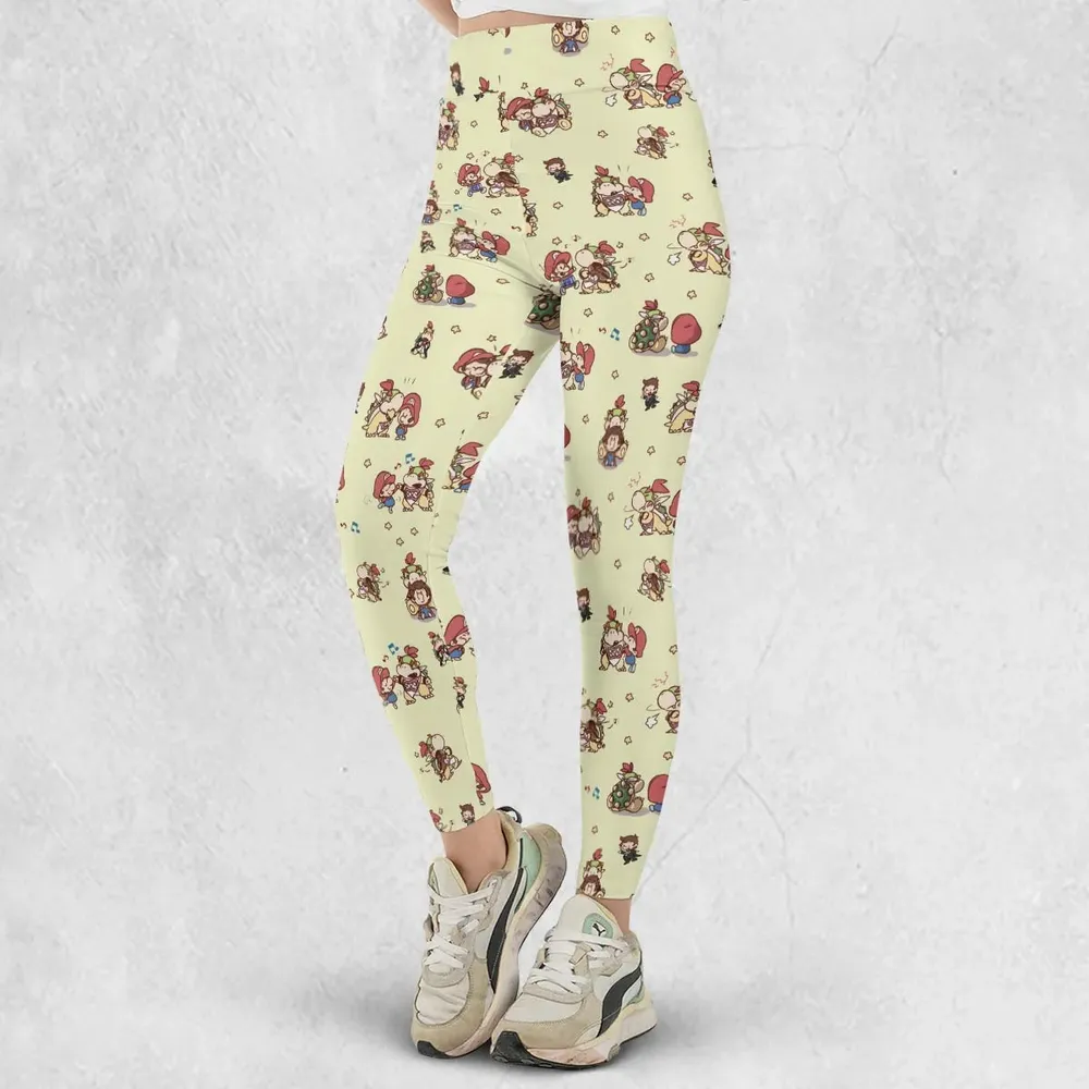 So Cute Bowser and Mario Pattern Legging - 2