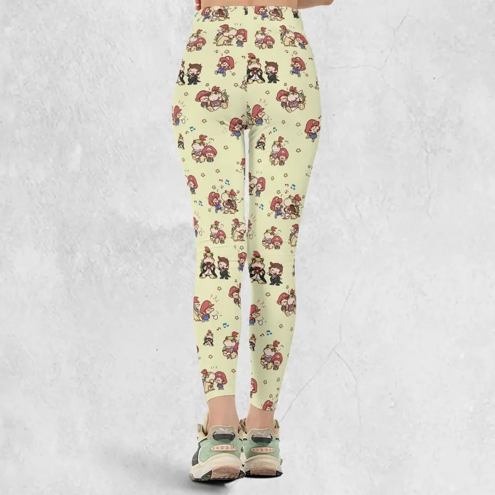 So Cute Bowser and Mario Pattern Legging - 3