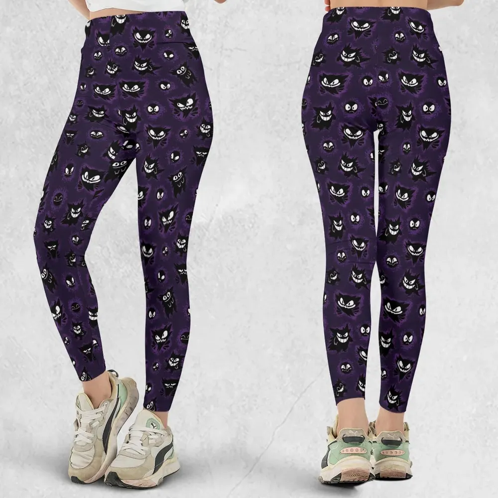 Gastly Haunter and Gengar Pokemon Pattern Legging - 1