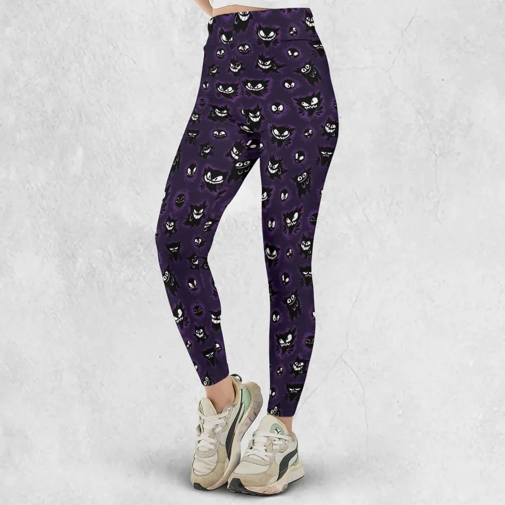 Gastly Haunter and Gengar Pokemon Pattern Legging - 2