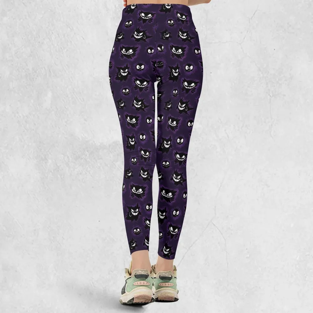 Gastly Haunter and Gengar Pokemon Pattern Legging - 3
