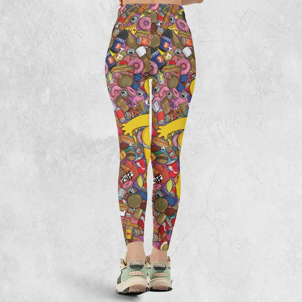 Homer Simpson Getting Drunk Duff Beer The Simpsons Legging - 3