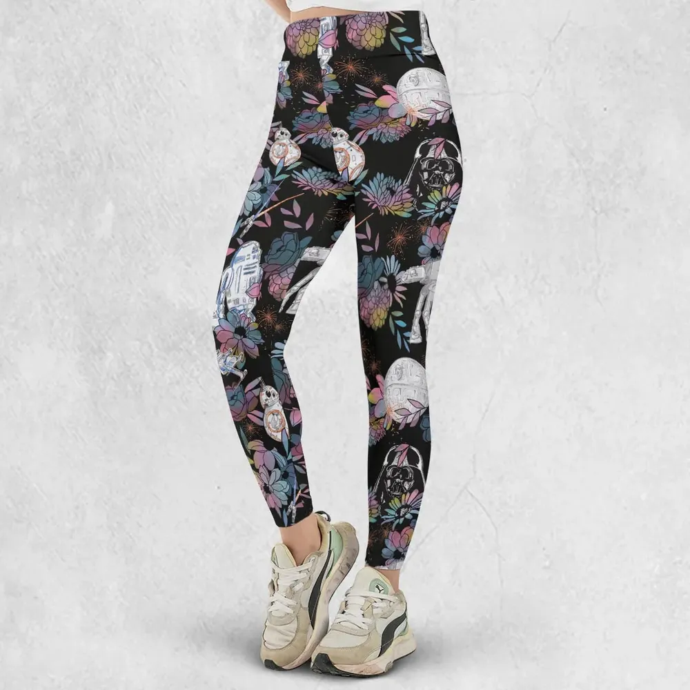 Floral Wars Dark Side Star Wars Pattern Legging - 2