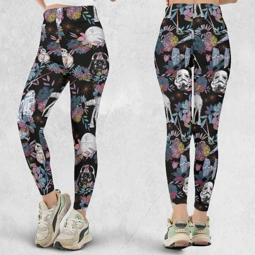 Floral Wars Dark Side Star Wars Pattern Legging - 1