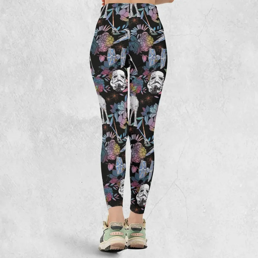Floral Wars Dark Side Star Wars Pattern Legging - 3