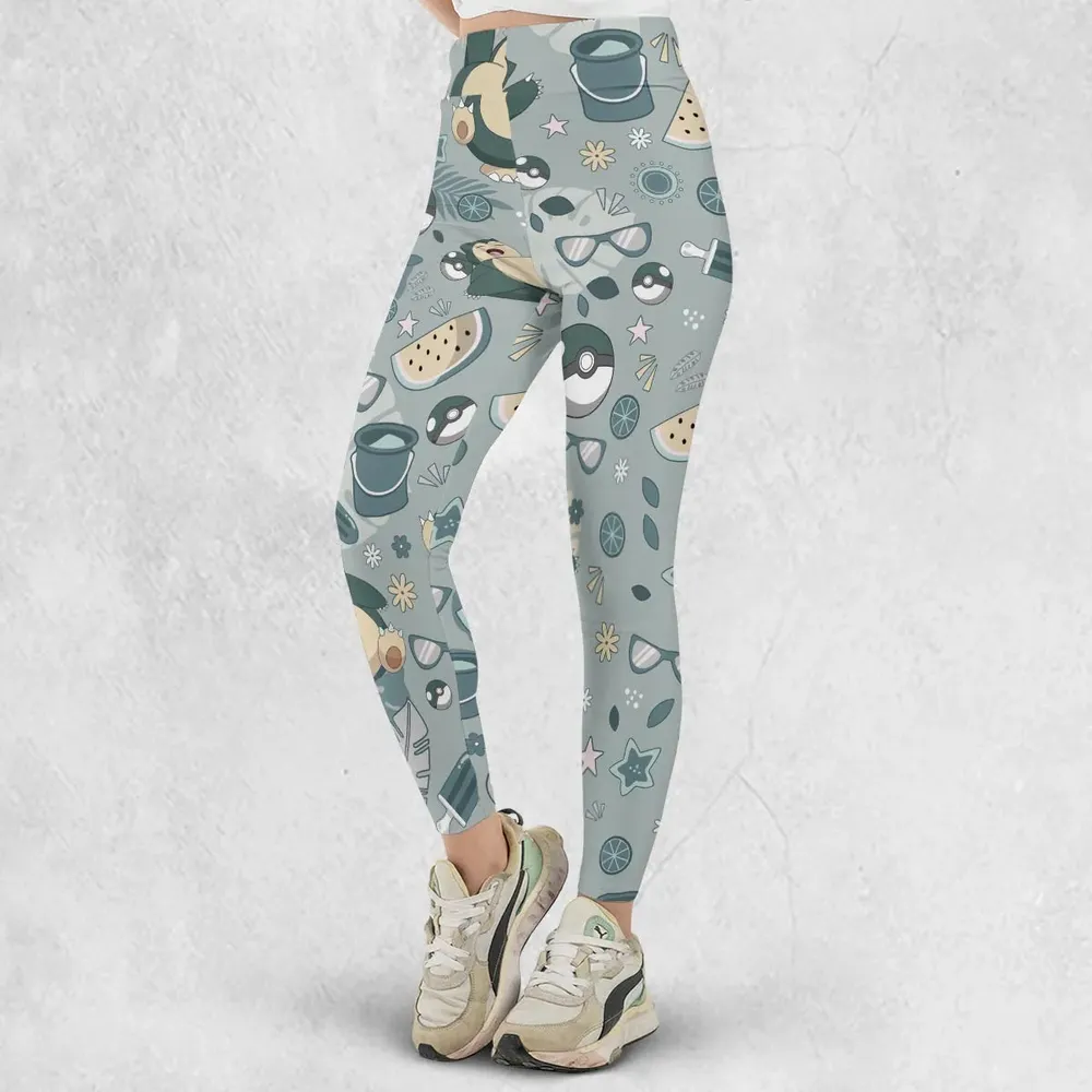 Summer Relax Snorlax Pokemon Legging - 2