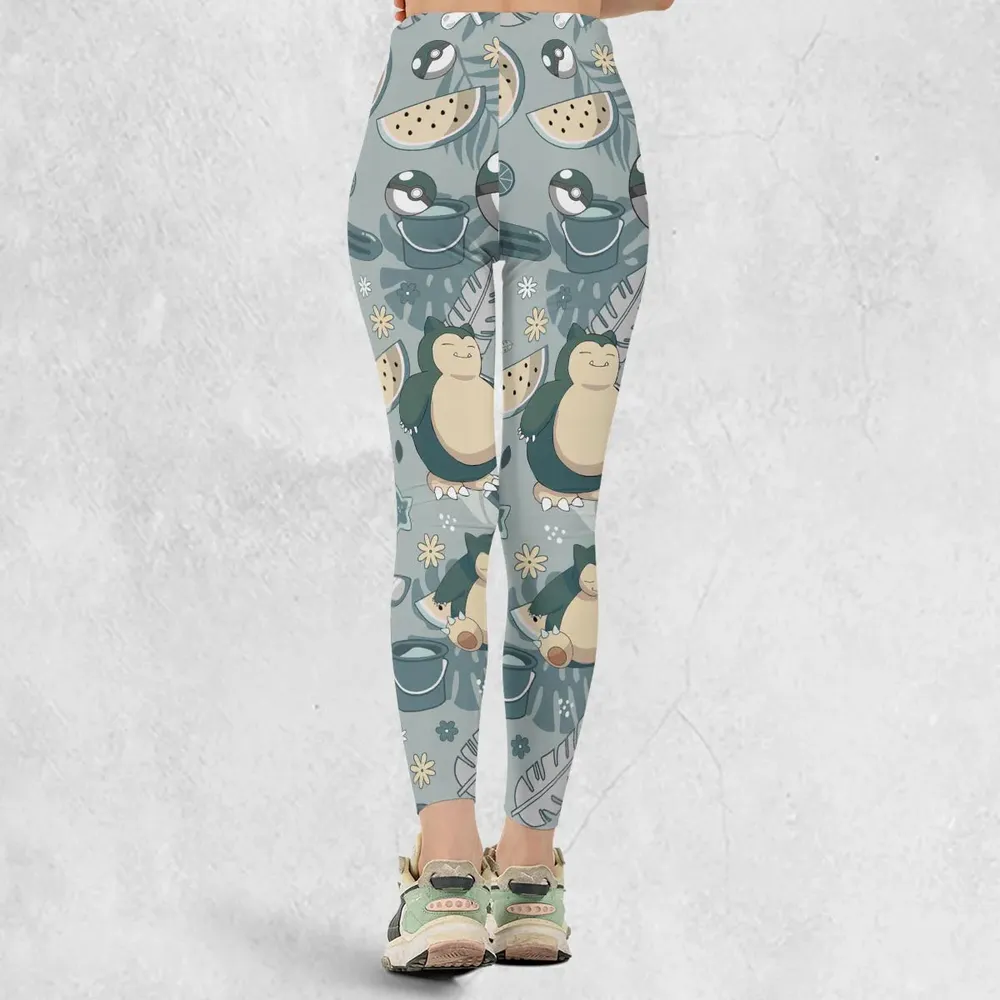 Summer Relax Snorlax Pokemon Legging - 3