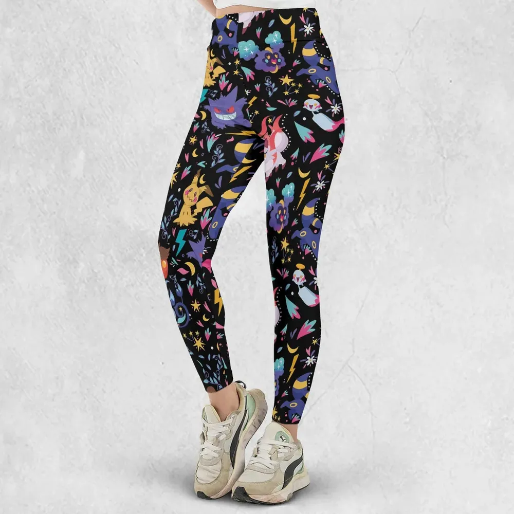 Ghost Buddies Cottagecore Pokemon Patterns Legging - 2