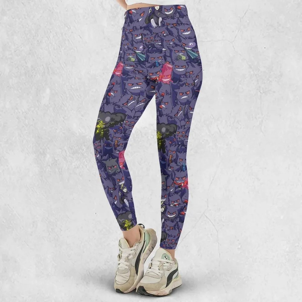 Gengars Pokemon Pattern Legging - 2
