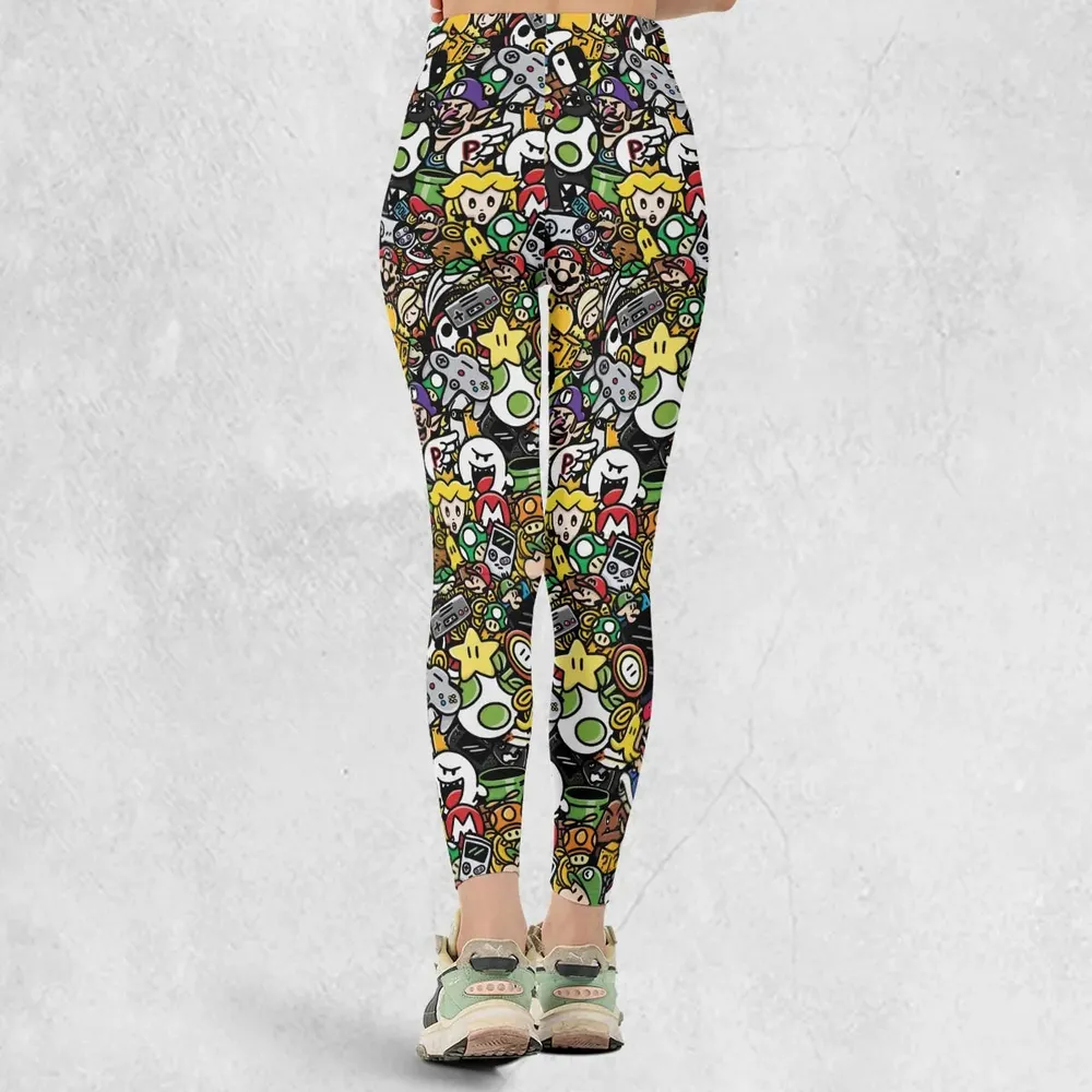 Super Mario Characters All In One Pattern Legging - 3