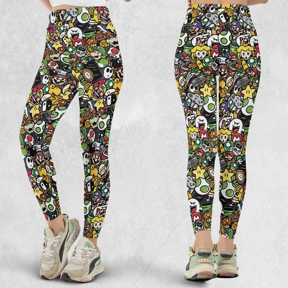 Super Mario Characters All In One Pattern Legging - 1
