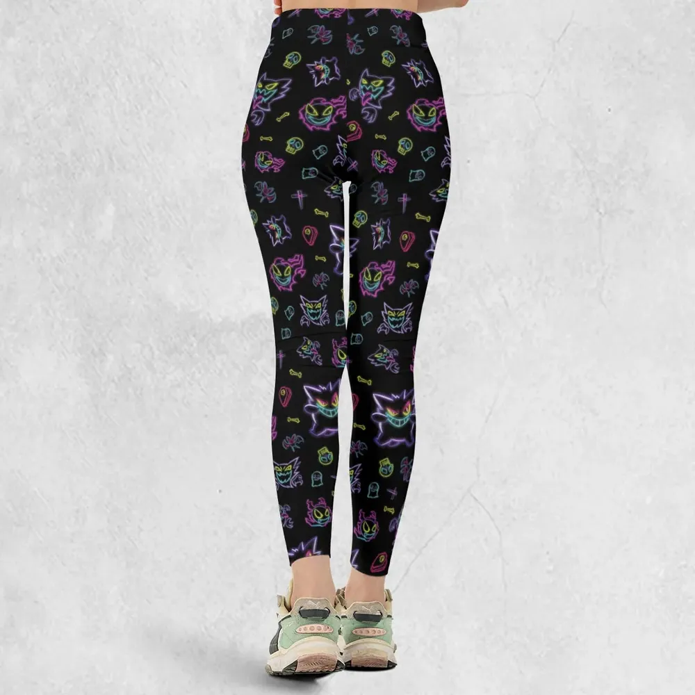 Neon Gastly Haunter Gengar Pokemon Legging - 3