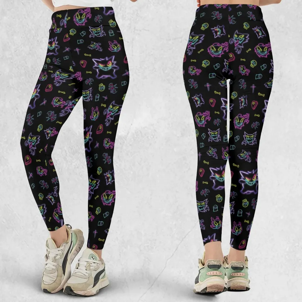 Neon Gastly Haunter Gengar Pokemon Legging - 1