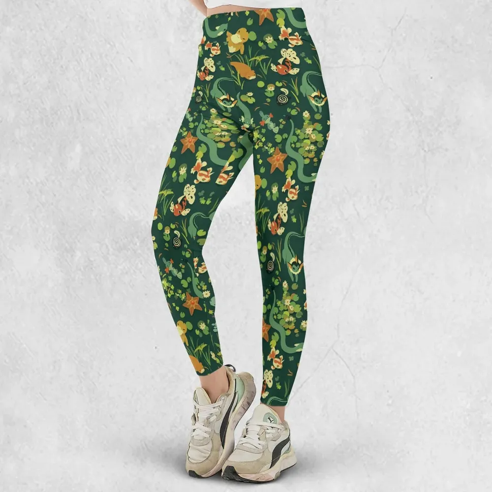 Floating In A Pond Magikarp Psyduck Vaporeon Water Pokemon Legging - 2