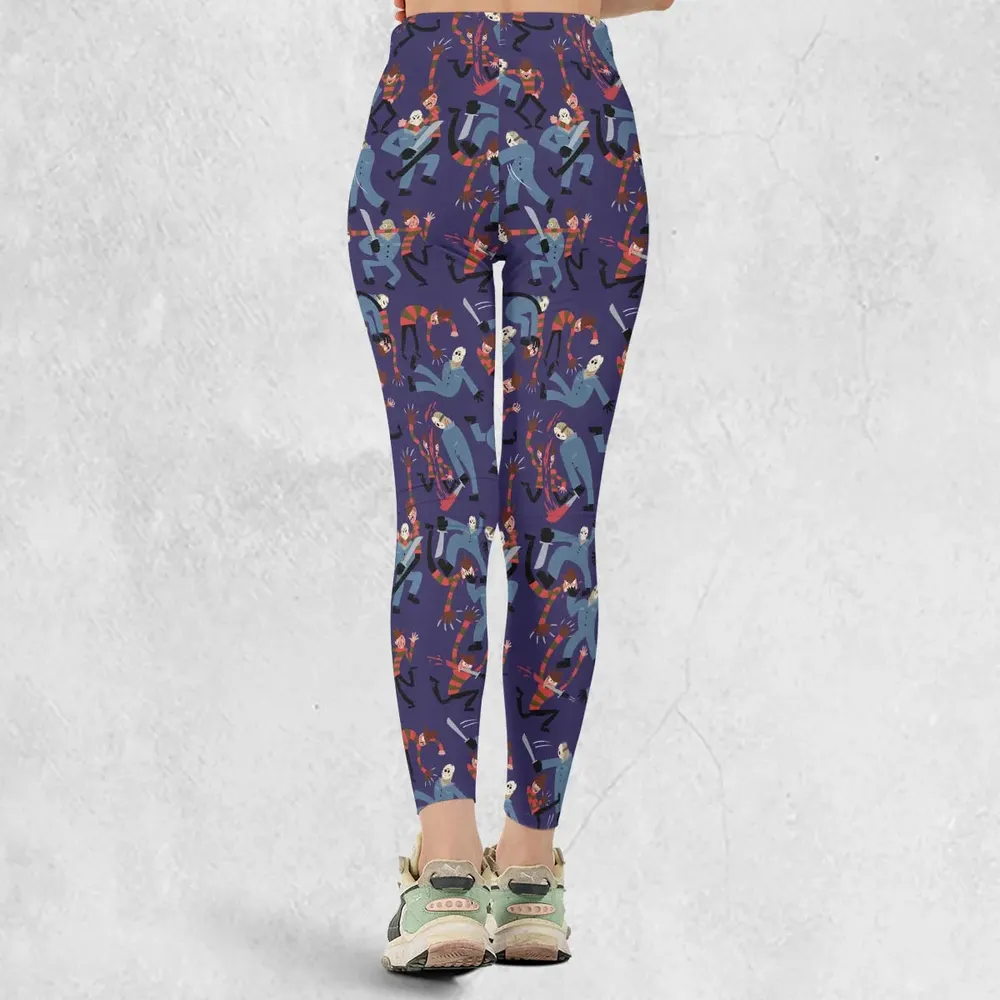 The Battle Freddy vs Jason Nightmare on Elm Street Friday the 13th Legging - 3