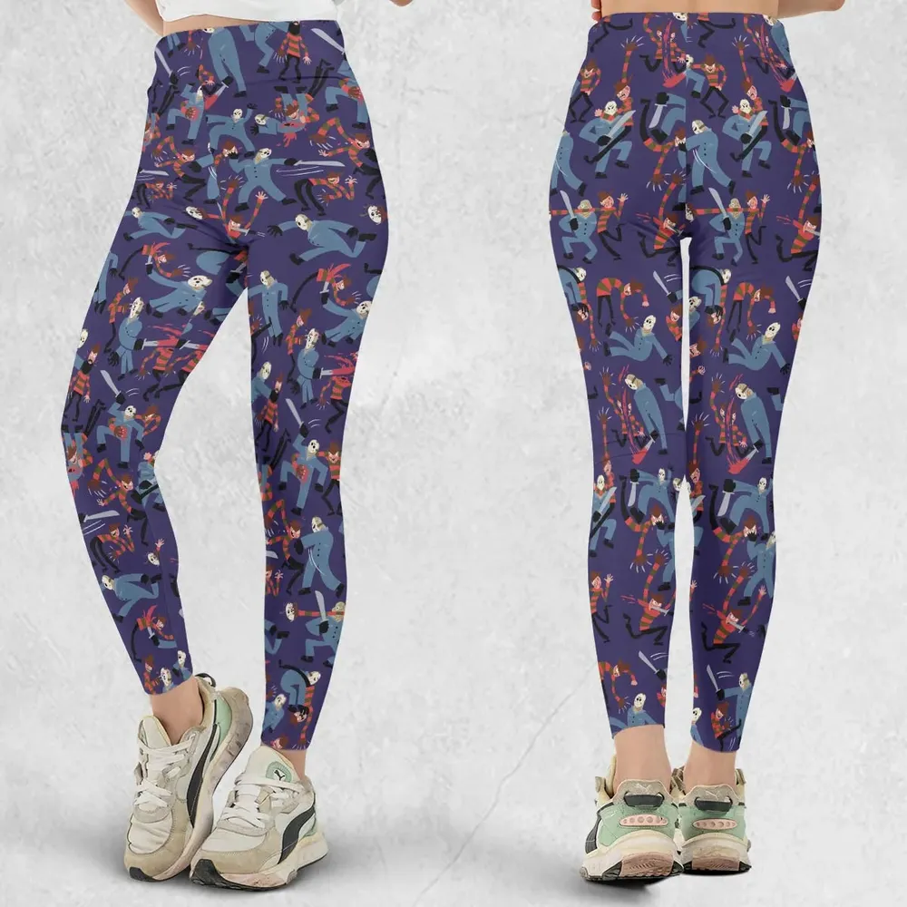 The Battle Freddy vs Jason Nightmare on Elm Street Friday the 13th Legging - 1