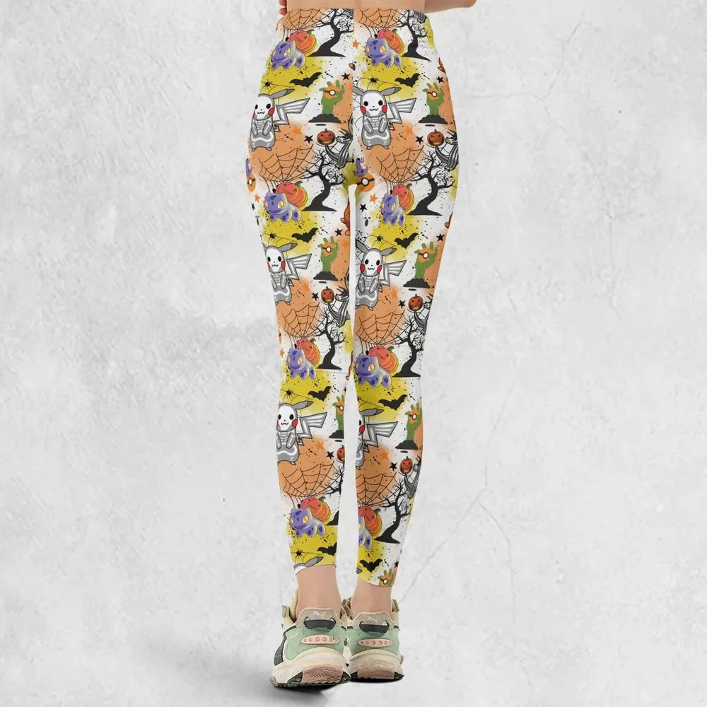 Spooky Costume Pikachu Charmander Jigglypuff Bulbasaur Pokemon Legging - 3