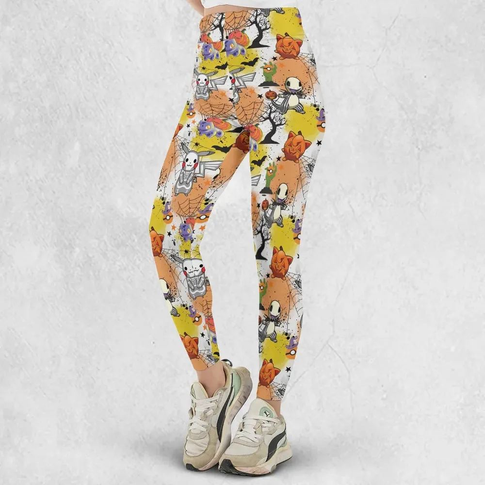 Spooky Costume Pikachu Charmander Jigglypuff Bulbasaur Pokemon Legging - 2