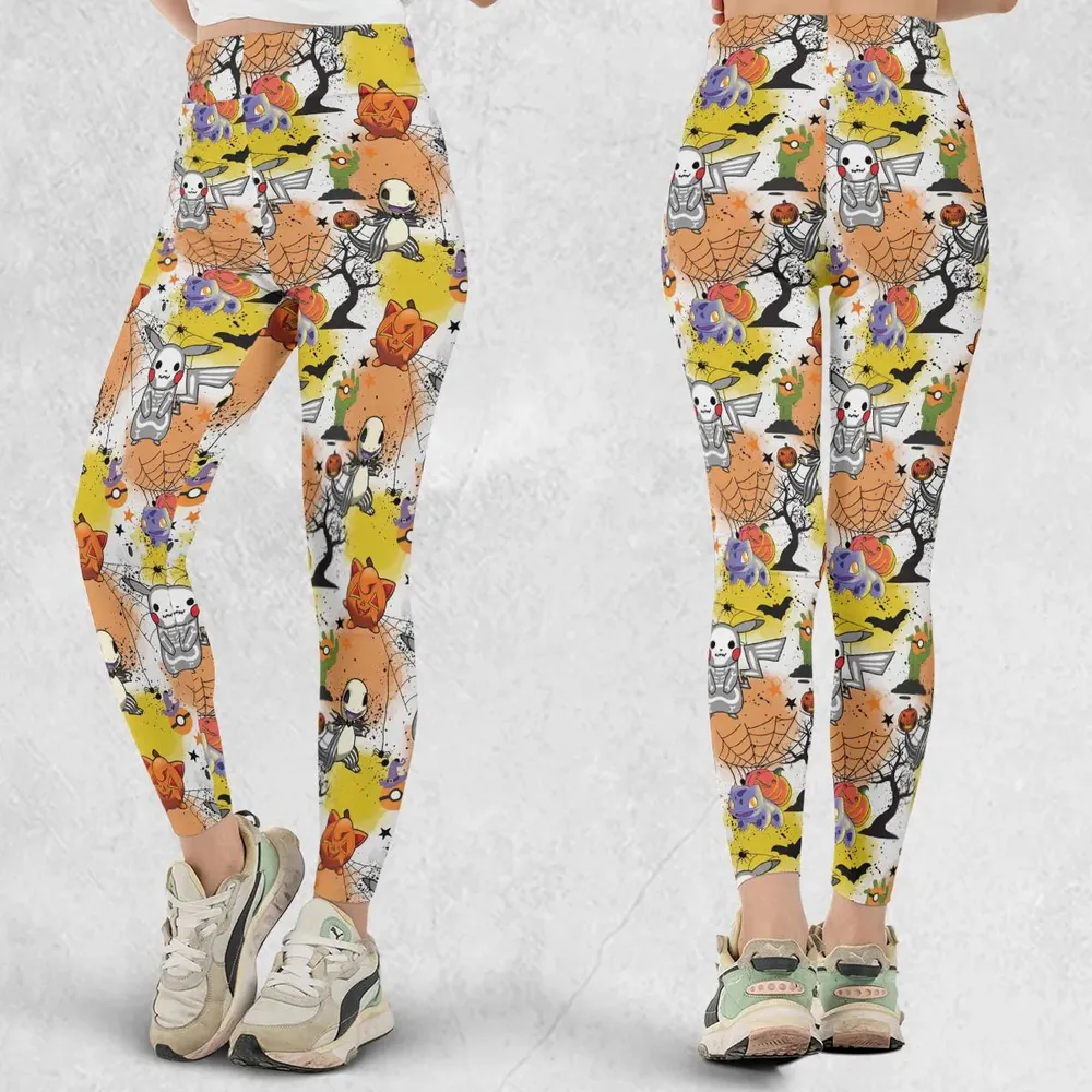 Spooky Costume Pikachu Charmander Jigglypuff Bulbasaur Pokemon Legging - 1