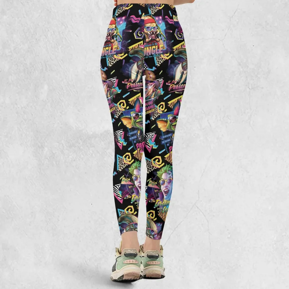 Retro Horror Characters Halloween Legging - 3