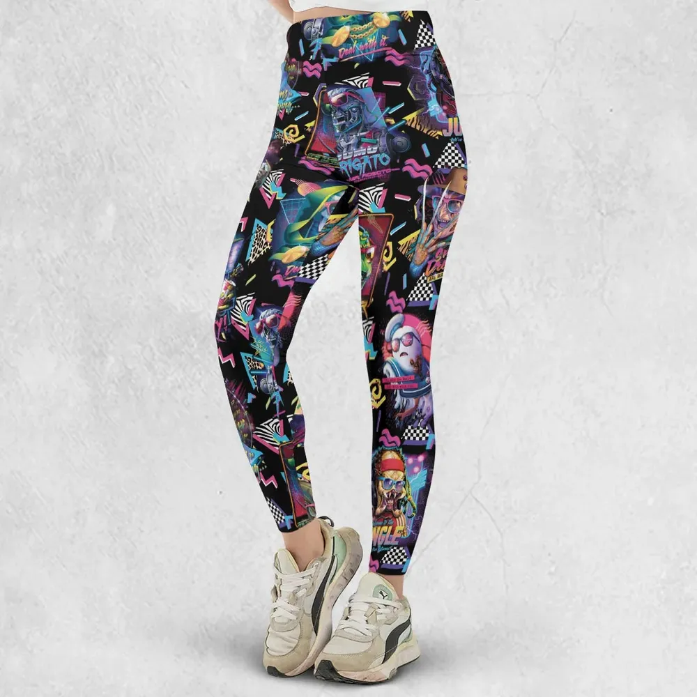 Retro Horror Characters Halloween Legging - 2