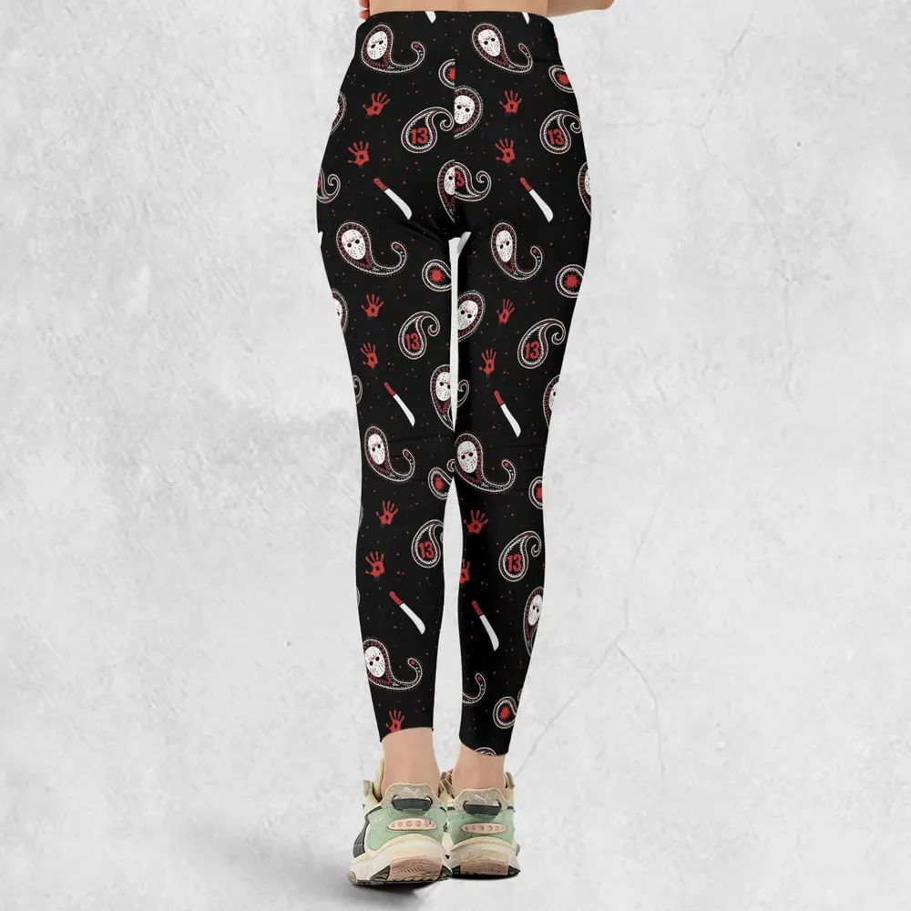 Jason Voorhees Friday The 13th Pattern Legging - 3