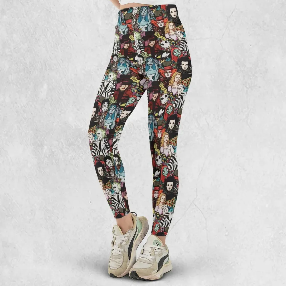 Tim Burton Characters Halloween Legging - 2