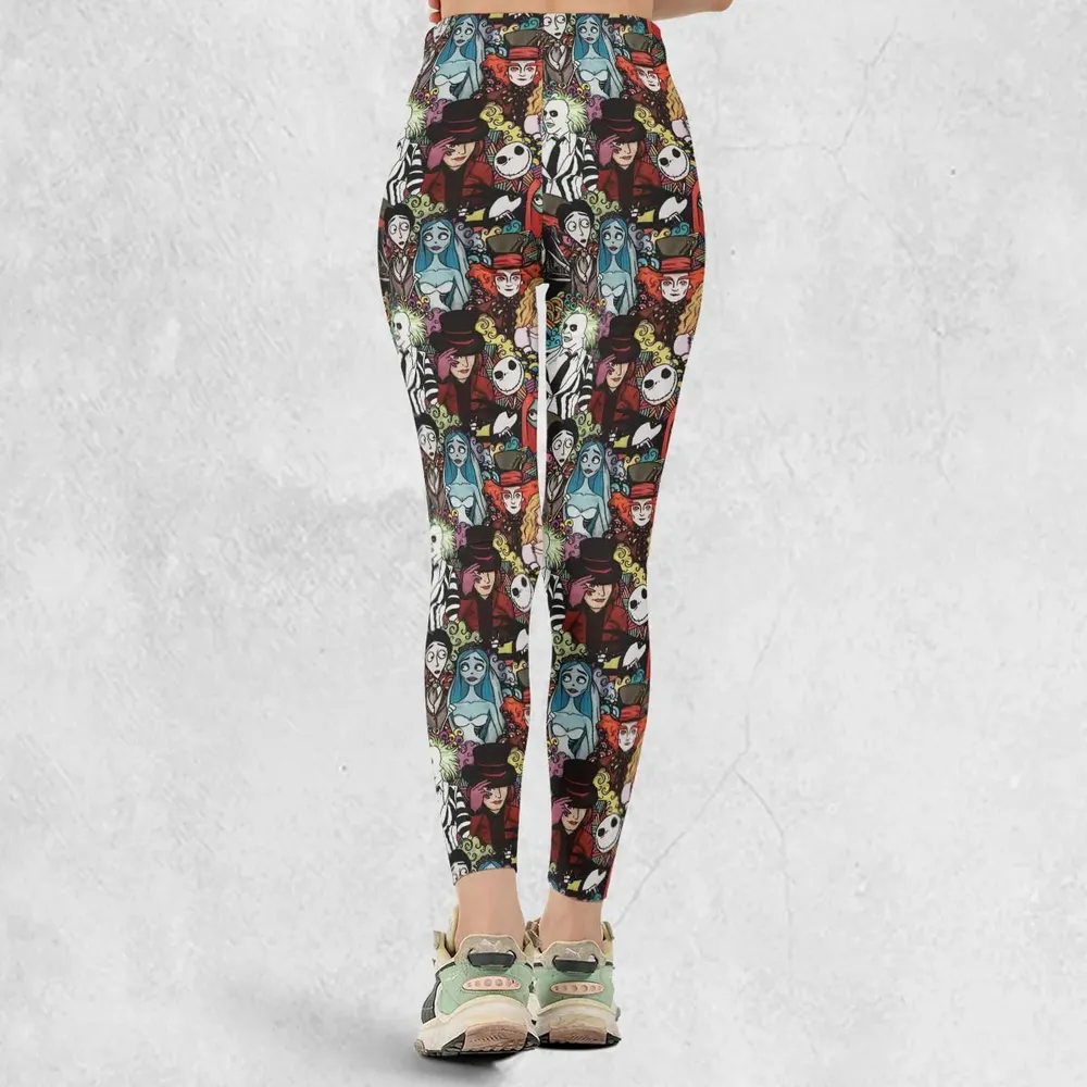 Tim Burton Characters Halloween Legging - 3