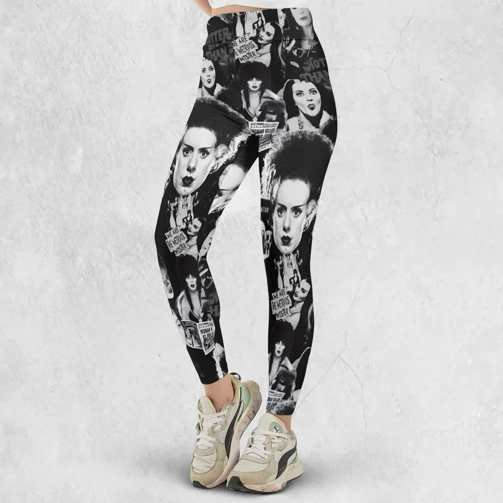 Horror Ladies Slay Collage Classic Horror Movies Legging - 2