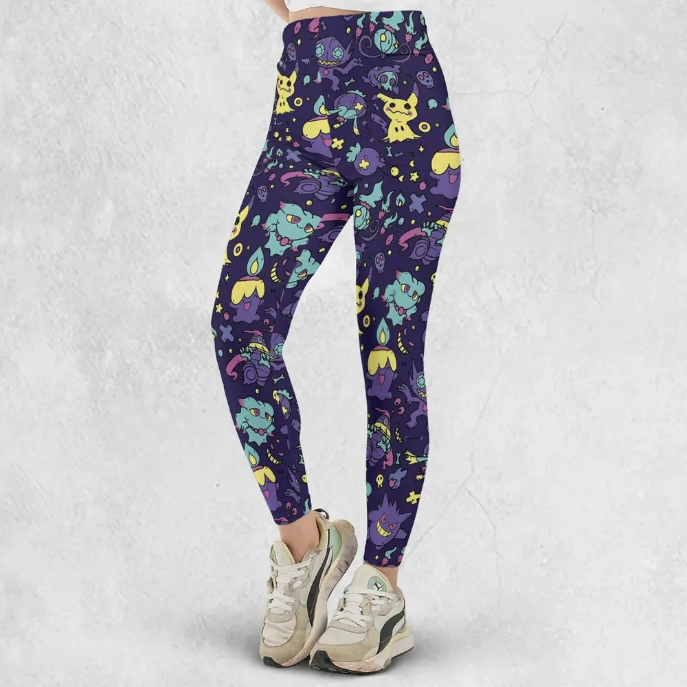 Gengar Ghost Pokemon Pattern Legging - 2