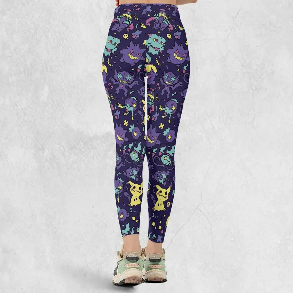 Gengar Ghost Pokemon Pattern Legging - 3