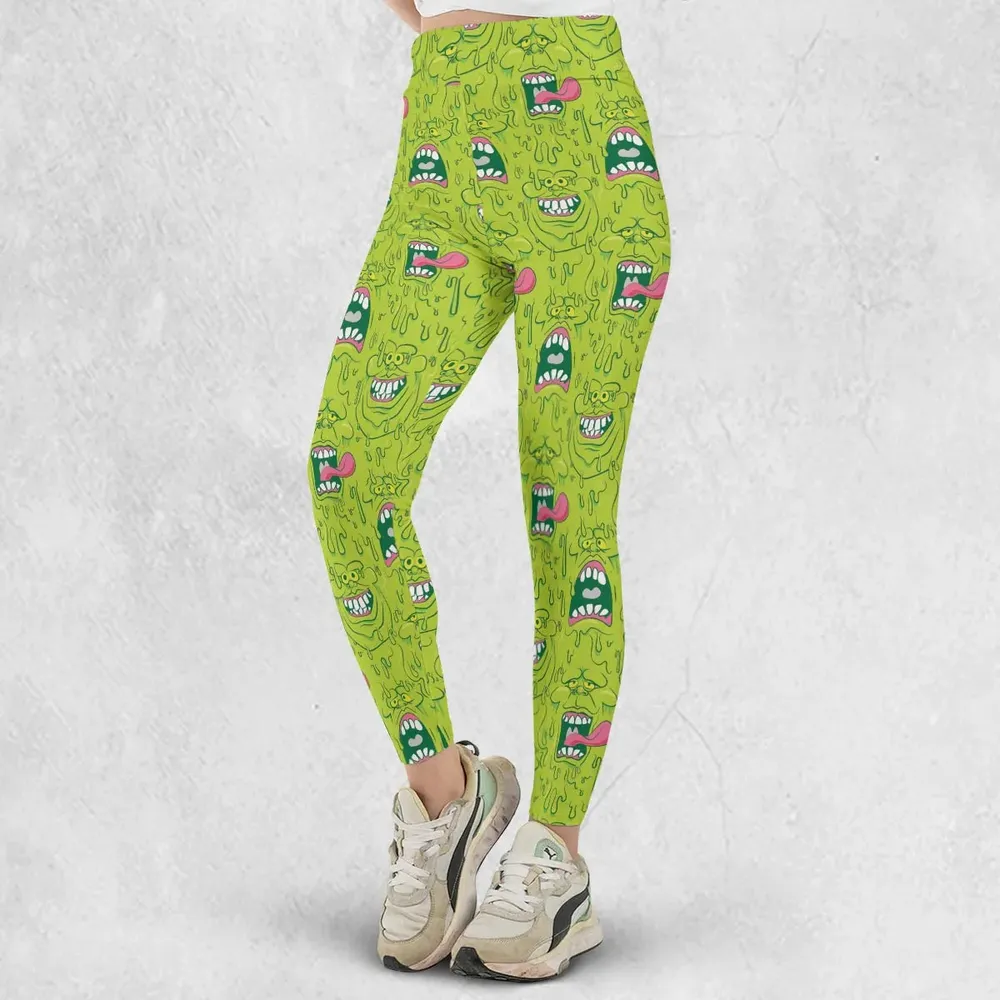 Funny Face Expression Slimer Ghostbusters Legging - 2