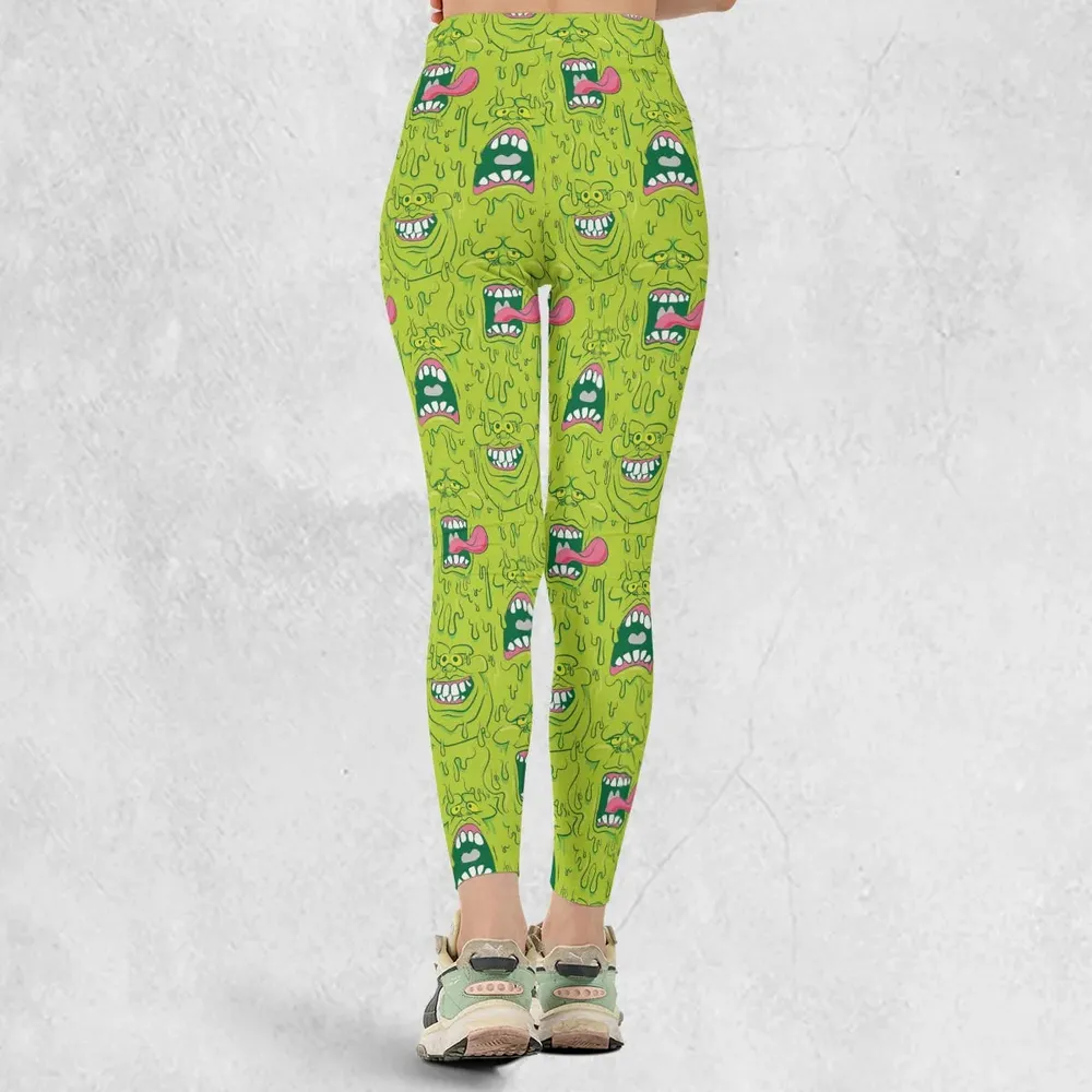 Funny Face Expression Slimer Ghostbusters Legging - 3