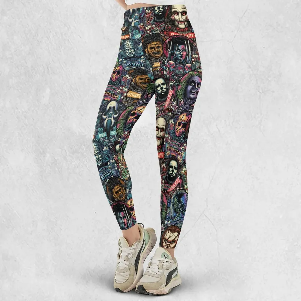 Horror Movie Characters Pattern Legging - 2