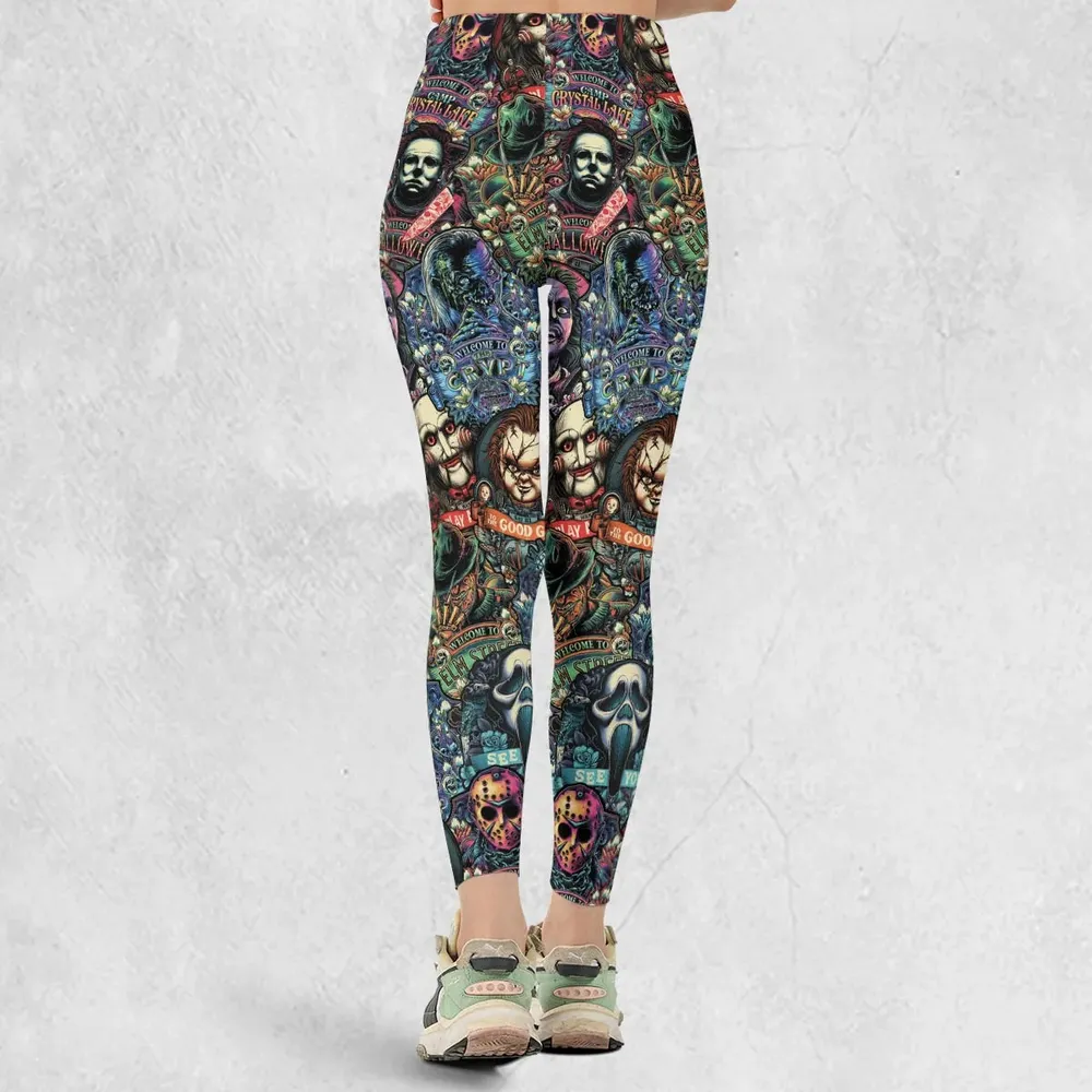 Horror Movie Characters Pattern Legging - 3