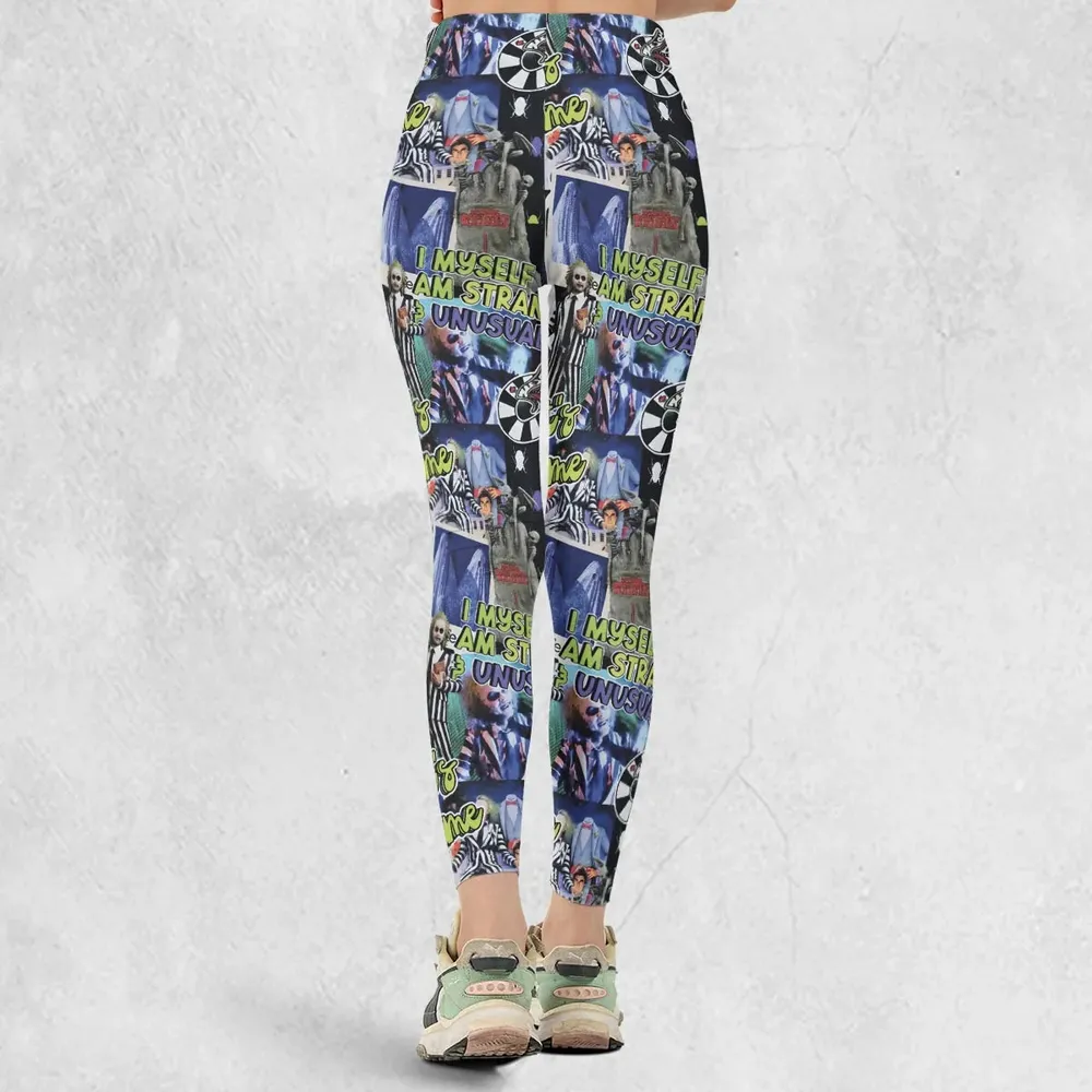 I Myself Am Strange Unusual Beetlejuice Legging - 3