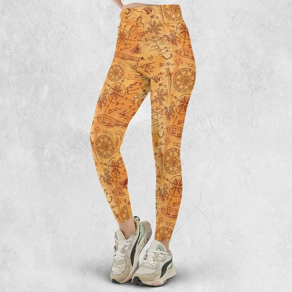 Vintage Adventure Map Indiana Jones Legging - 2