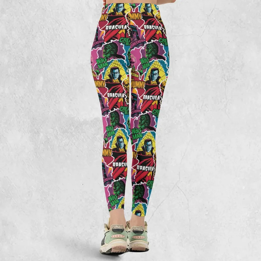 Monsters Pop Collage Universal Monsters Legging - 3