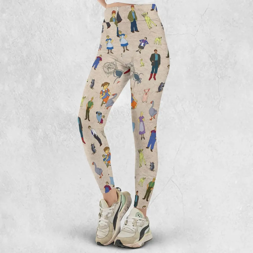 Beloved Children's Tale Charlotte's Web Cartoon Characters Legging - 2