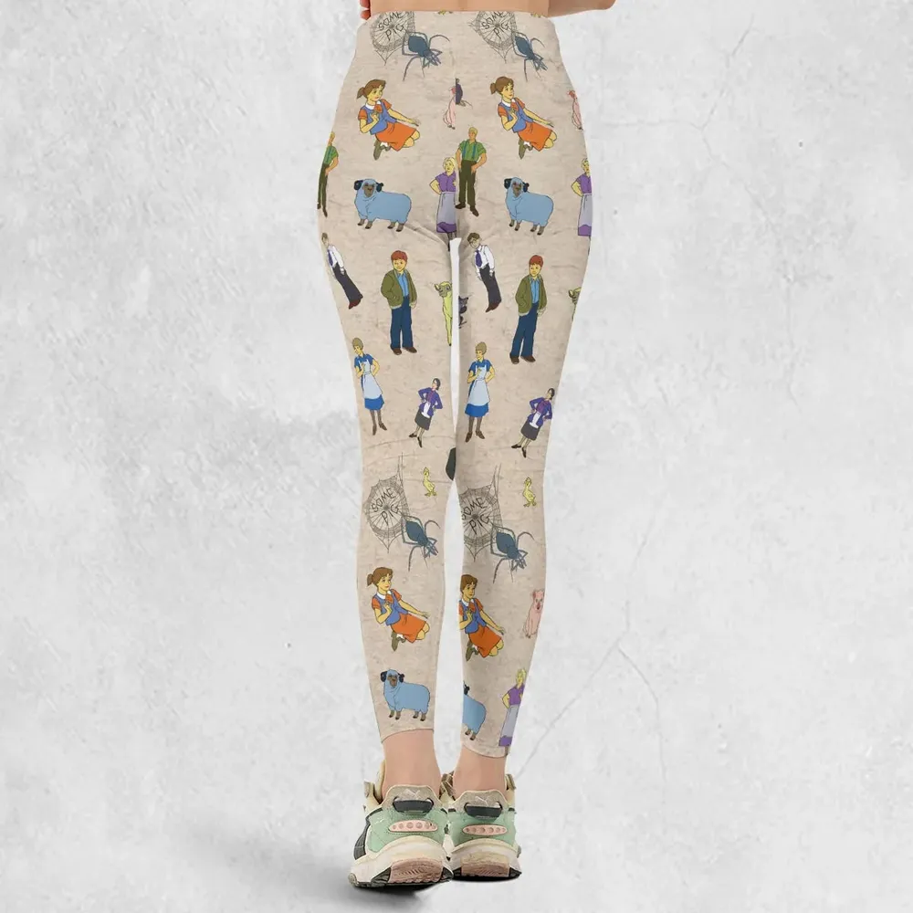Beloved Children's Tale Charlotte's Web Cartoon Characters Legging - 3