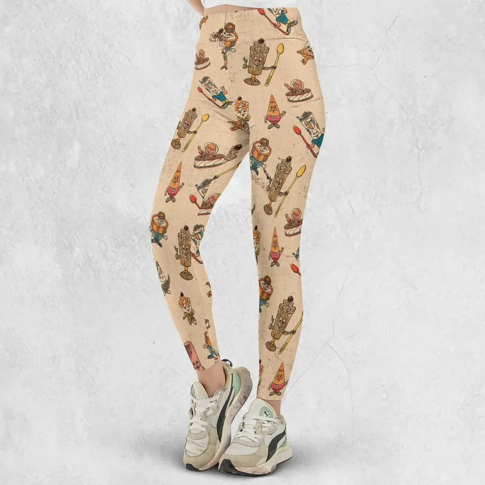 Retro Dessert Mascots Carvel comic book Ice Cream Legging - 2