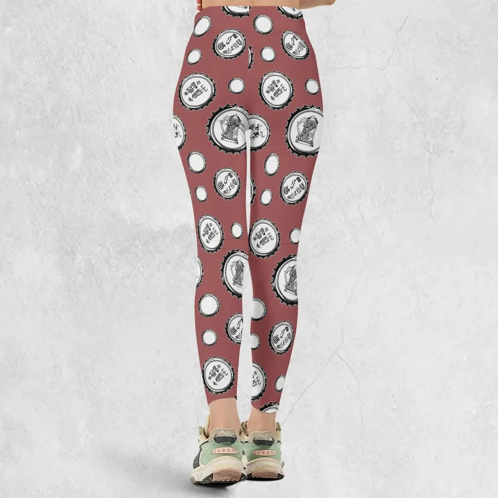 Recall Memories Beer Cap Puzzles Legging - 3