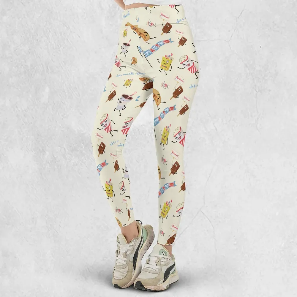 Let's All Go To The Lobby Retro Cartoon Legging - 2